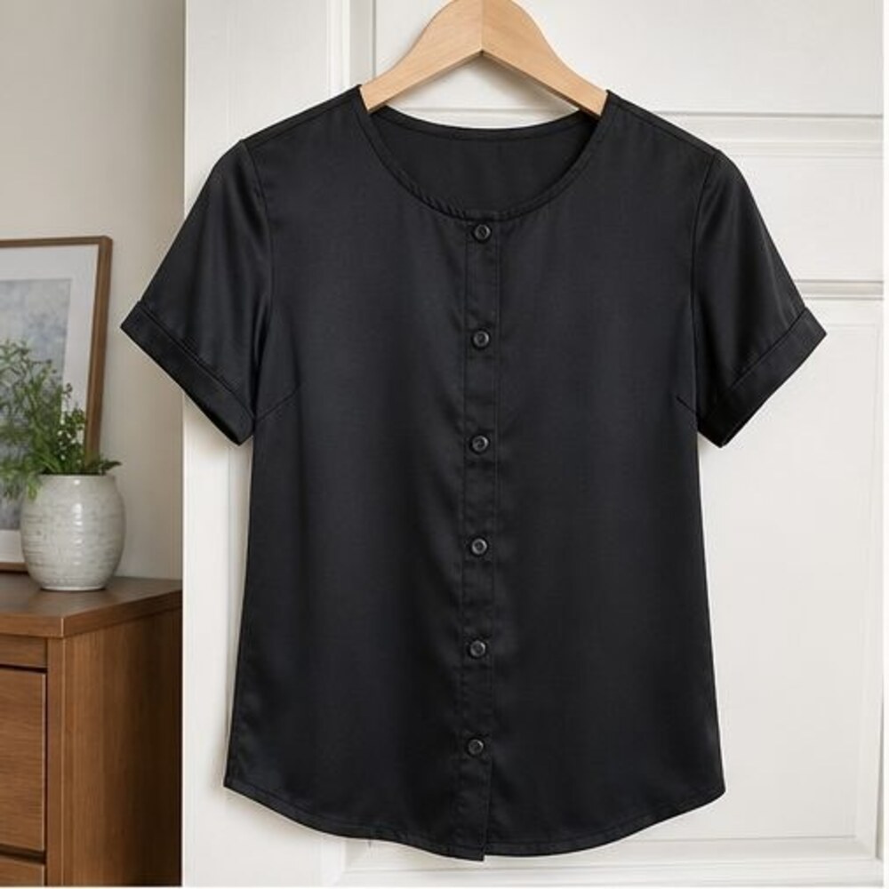 Black Button Blouse
